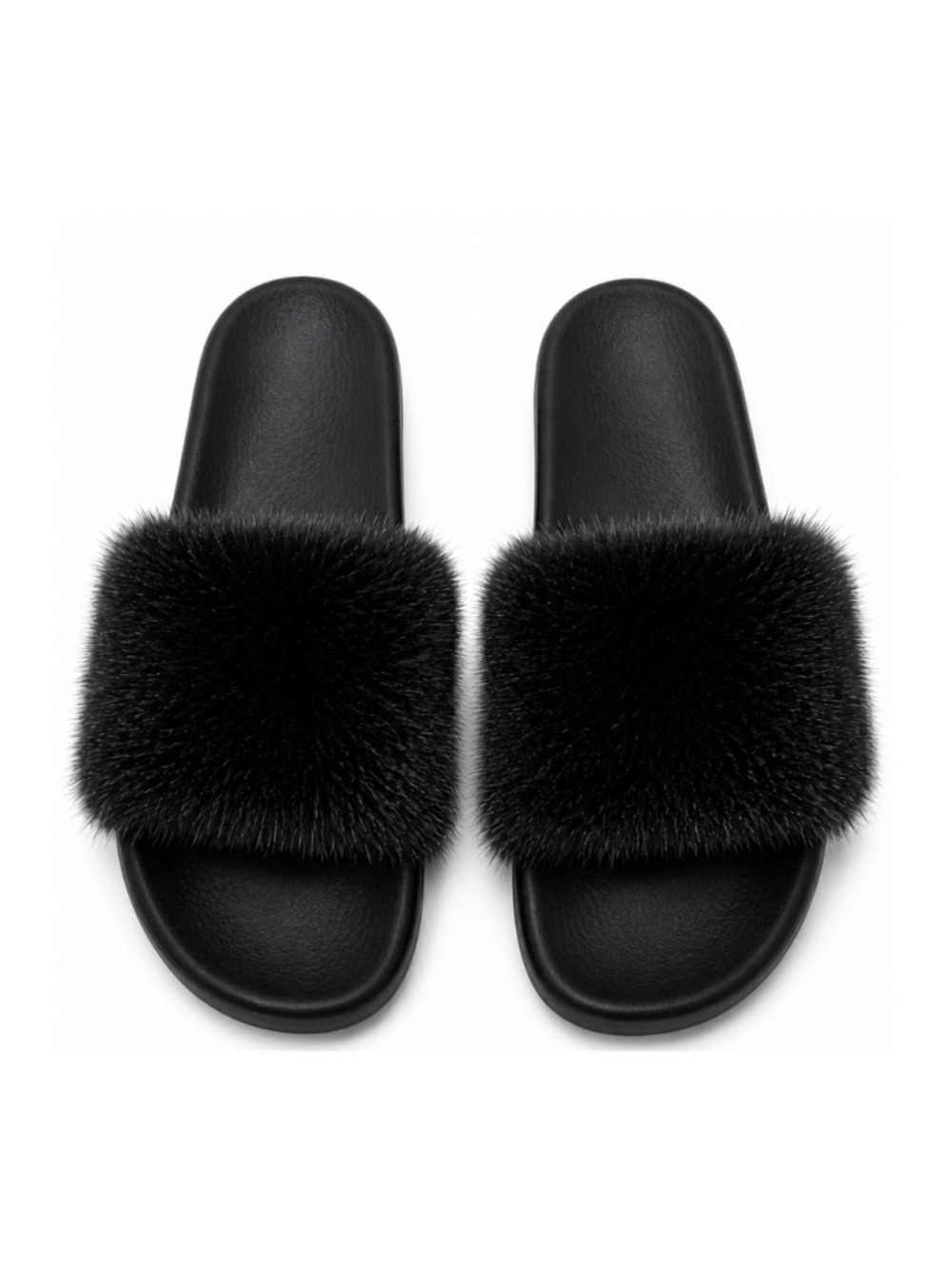 Women's Givenchy Black Mink Fur Slide Slippers Size 9